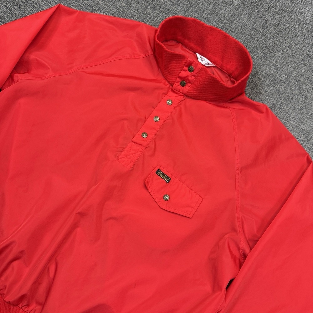 Vintage Eddie Bauer Jacket Men's Large Red Pullover Windbreaker Nylon Anorak 90s